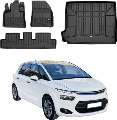 Image de OMAC Tapis & bac de coffre Set pour Citroen C4 Picasso 2013-2019 Caoutchouc 4x