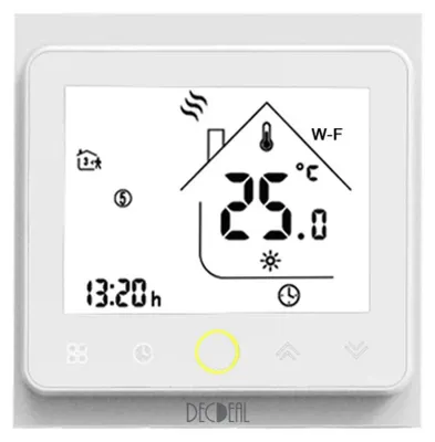 WiFi Smart Thermostat, programmierbar, App-Steuerung, 5A, weiß