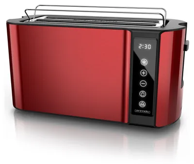 Produktbild von Arendo Toaster Wärmeisoliertes Doppelwandgehäuse, Display mit Restzeitanzeige, 2 lange Schlitze für 4 Scheiben, 1500 W, Touchpanel, Brötchenaufsatz, 7 Bräunungsgrade