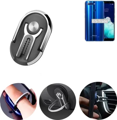 Produktbild von K-S-Trade 3in1 Smartphone-Ring Handy-Ring kompatibel mit Hisense Infinity H11 Pro Fingerhalterung  Handyring Tischständer Lüftungsgitter-Halterung