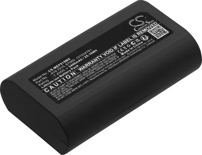A black battery pack with a label on it, shown at an angle on a white background.