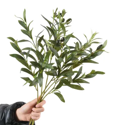 Künstliche Olivenzweige, 4 Stück, 45 cm, grün, für Vasen