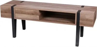 Immagine prodotto di Mobile Porta TV LOVY – Legno con Piedi in Metallo Nero, 1 Cassetto e 1 Nicchia