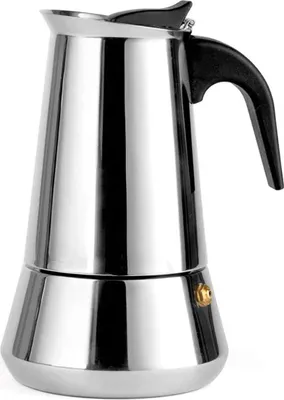 Obrázek produktu pro Italský moka hrnec z nerezové oceli s kapacitou 12 šálků, kompatibilní se všemi typy varných desek