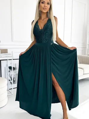 Produktbild von Numoco Formelle Frauenkleider Lea dunkelgrün XL