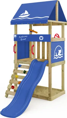 Produktbild von Spielturm Wickey DinkyHouse mit Rutsche und Sandkasten in Blau