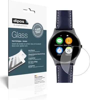 Produktbild von 1x Schutzfolie für Uhr 47.5 mm Durchmesser - Anti-Shock 9H Folie dipos Glass Kunststoffglas
