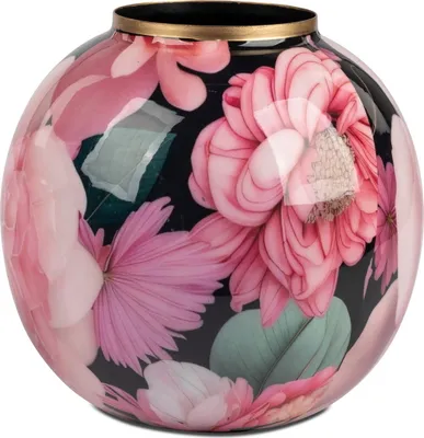 Produktbild von Deko Vase Tischvase Blumenvase Metall Kugelvase Skulptur Figur Bodenvase Objekt
