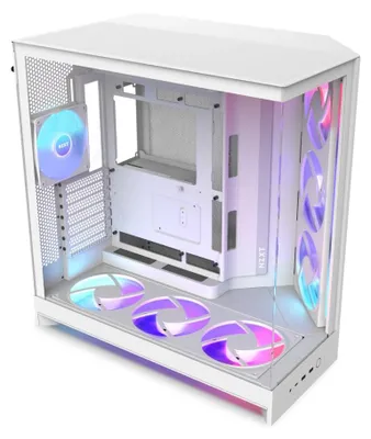 Image de NZXT H9 Flow RGB+ - Boîtier PC ATX à double compartiment - Blanc