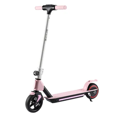 Zdjęcie produktu dla SIMATE S2 Składana hulajnoga elektryczna dla dzieci, 6,5-calowe koło, 14 km/h, 130 W, maks. 70 kg, wyświetlacz LCD, lekka i przyjazna dla środowiska, różowa