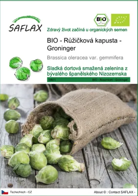 Obrázek produktu pro SAFLAX - BIO - Růžičková kapusta - Groninger - Brassica oleracea var. gemmifera - 30 Semena