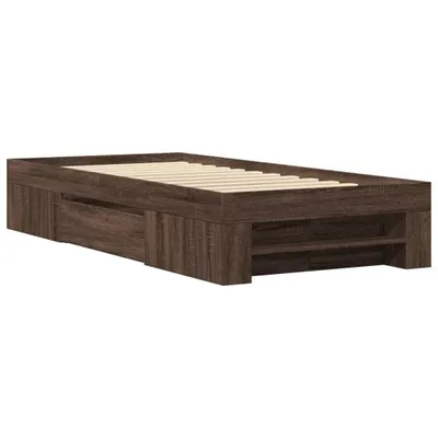 Produktbild von vidaXL Bettgestell ohne Matratze Braun Eiche 90x190 cm Holzwerkstoff