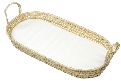Image de Matelas à langer avec panier en osier naturel - 77 x 36 - Beige | par SEVIRA KIDS