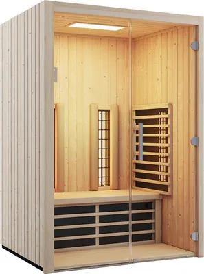 Produktbild von Infraworld Fusion Glas 145 Fichte RG Infrarotkabine 145x112 cm mit 2 ABC-Strahler