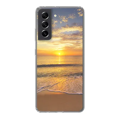 Produktbild von MuchoWow® Handyhülle Schutzhülle Hülle für Samsung Galaxy S21 FE Strand - Sonnenuntergang - Meer Silikon Softcase Handy Hülle - Mobiltelefonhülle