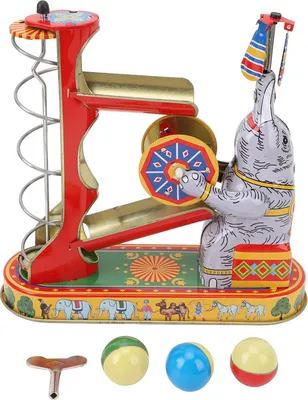 Produktbild von Aufziehspielzeug Elefant, der Bälle spielt, Eisen, nostalgisches Thema, Vintage-Sammlerstück, Uhrwerk, für Kinder, Geburtstagsgeschenk, Tischdekoratio