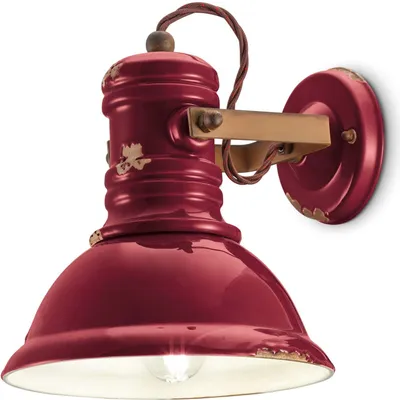 Produktbild von Strahler Metall Keramik E27 verstellbar Bordeaux Shabby Antik Rostbraun Vintage Design Keramikleuchte