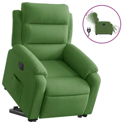 Imagen del producto de Sillón reclinable con ayuda para levantarse, eléctrico, color verde claro, tapizado en terciopelo