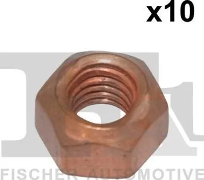 Produktbild von Selbstsichernde Sechskantmutter M6x1,0 kupferbeschichtet DIN 980, 10 Stück