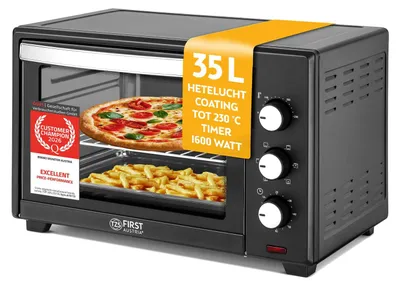 Minibackofen 35L 1600W, 230°C, Timer, 3 Einschubhöhen