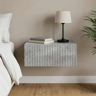 Produktbild von vidaXL Wandmontierter Nachttisch Betongrau 49 x 34,5 x 20 cm