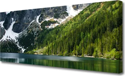 Produktbild von Tulup Leinwand-Bilder 125x50 Wandbild Canvas Kunstdruck See Wald Gebirge Landschaft