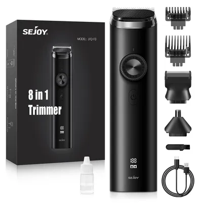 Image de Tondeuse multifonction pour hommes - Rasoir 3-en-1 - Pour le visage, la barbe et les zones intimes - Utilisation sèche et humide - Charge USB-C - Noir