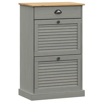 Obrázek produktu pro vidaXL Botník VIGO 60x35x96 cm Šedý borovicový masiv