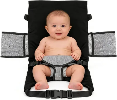 Image de Lit de voyage pour bébé - Lit de voyage pour tout-petits - Sommeil confortable - Design pliable - 0-3 ans - Gris