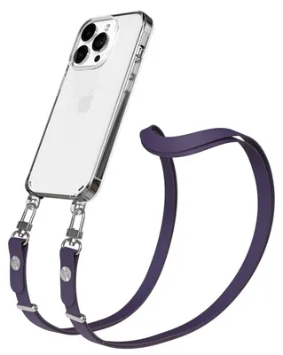 Produktbild von EAZY CASE Handykette magnetisch mit Handyhülle für Apple iPhone 14 Pro, Crossbody Handyband 1-1,90m verstellbar mit 2 Ösen in Lila