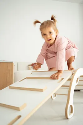 Produktbild von Kleine Montessori Bogenwippe Kletterbogen mit Handgriffen + kleine LEITER Rutsche