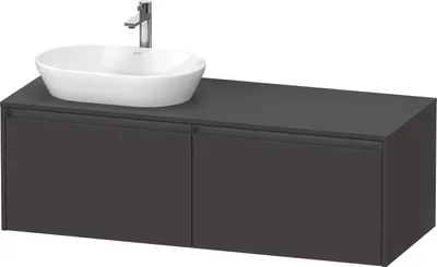 Produktbild von Duravit Ketho.2 Wastafelonderkast 140x55x45,9 cm Supermat Grafiet