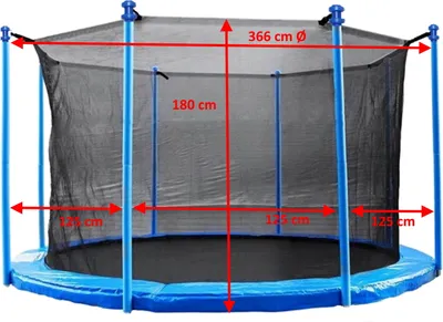 Produktbild von walexo Trampolin "Innenliegendes Sicherheitsnetz" für 8 Stangensystem ( 366 cm Ø )