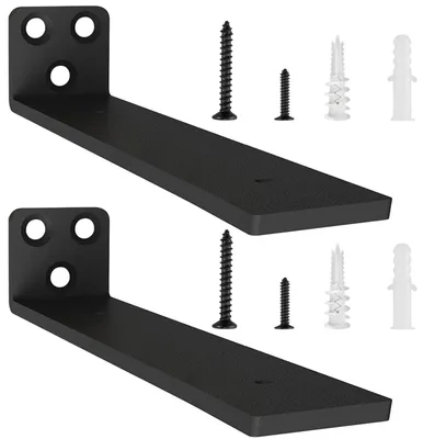 Produktbild von Wandhalterungen für schwebende Regale - 2 Stück, robuste Halterungen für Wandregale (schwarz, 25 cm)
