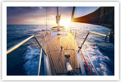Produktbild von Poster - Poster ohne Rahmen - Segelboot Meer - 91,5x61 cm - Wand Bild - Wanddeko - Wandbilder - Kunstposter - Wandposter - Bilder - Kunstdruck - Wanddekoration - Wandbild - P2XAA91x61-4076