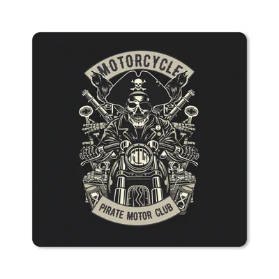 Produktbild von MuchoWow® Mauspad Mousepad Motor - Skelett - Pirat - Vintage 30x30 cm - Mousepads - Maus Mat - Pad - Mausunterlage - Gaming