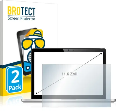 Produktbild von 2x BROTECT Schutzfolie für Notebooks mit 29.5 cm (11.6 Zoll) Displays 256 x 144 mm matt entspiegelt