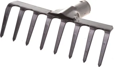 Produktbild von Aqbau® Rechen aus Metall Gartenrechen Rechen Heurechen 8 Zinken (200mm)