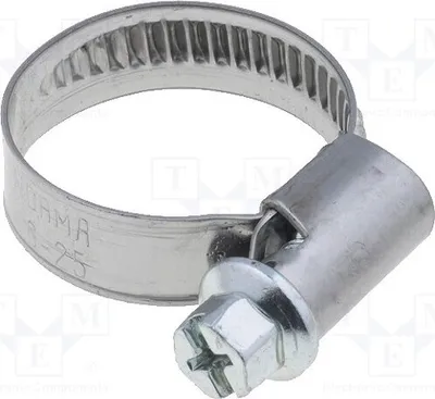 Imagen del producto de 1 abrazadera para mangueras, 16-25 mm. Recubrimiento: zinc. Código: 52003160. Abrazaderas para mangueras y sujetadores