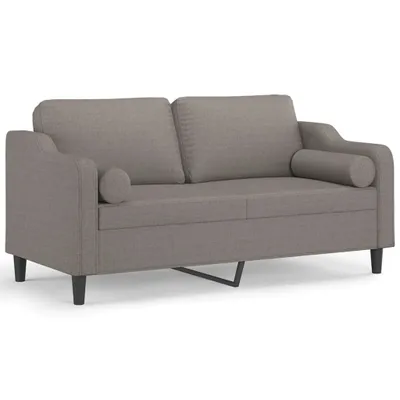 Produktbild von vidaXL 2-Sitzer-Sofa mit Zierkissen Taupe 140 cm Stoff