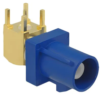 Produktbild von DeLOCK 89782, FAKRA Z, Männlich, 90°, Gold, Blau, Gold, Edelstahl, Messing, Bronze, Nickel, Kunststoff