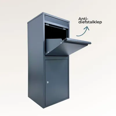 Productafbeelding van Achteruitname Pakketbrievenbus met brievenklep - ParcelXL® Mondo - Antraciet