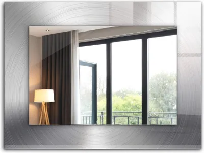 Produktbild von Bedruckter Spiegel - Wandspiegel - Dekorativer - Modern - 80x60 cm - Runde Metalloberfläche