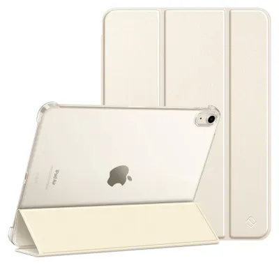 Produktbild von Fintie Hülle für iPad Air 11 Zoll (M4/M3/M2, 2026/2025/2024), iPad Air 5./4. Gen (10,9 Zoll, 2022/2022)– Ultra dünne & leichte Schutzhülle Case Cover mit mattierter transparenter Rückschale, Starlight