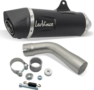 Immagine prodotto di Silenziatore LeoVince NERO omologato, acciaio inossidabile nero, terminale in carbonio, compatibile con Suzuki SV 650 a.d. 2016 - 2024 E4 / E5 / SV 650 X a.d. 2018 - 2023 E4 / E5
