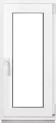 Produktbild von Framex Kellerfenster Fenster Kunststofffenster Weiß Breite x Höhe 45 x 110 cm (450 x 1100 mm) 2fach (32 mm) Dreh Kipp DIN Rechts - Premium