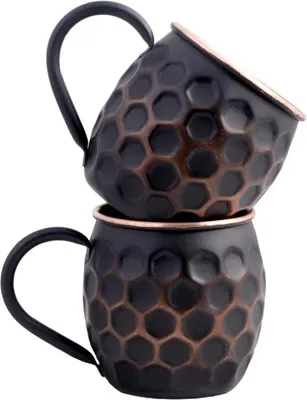 Produktbild von Kupferbecher Set 2tlg schwarz 16oz Handgemacht