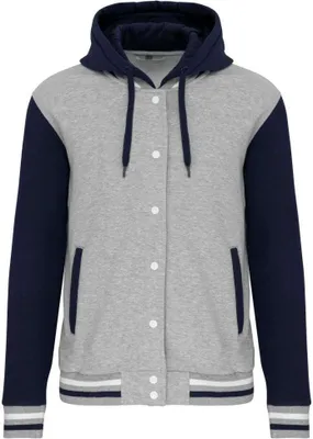 Produktbild von Kariban Uni Sweatjacke Kapuzenjacke Sweat-Jacke Hoodie Jacke, Größe:M, Farbe:Oxford Grey/Navy/White