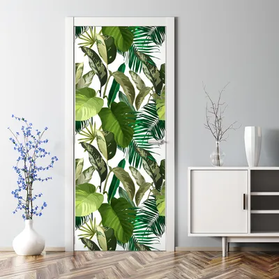 Produktbild von Dekorative Klebefolie selbstklebend Tapete Türposter dekoration Tropische Blätter 85 x 200 cm