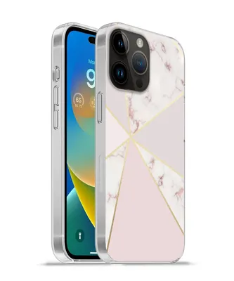 Produktbild von MuchoWow® Handyhülle Schutzhülle Hülle für Apple iPhone 14 Pro Max Marmor - Gold - Rosa Silikon Softcase Handy Hülle - Hardcover